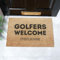 Artsy Mats - Golfers welcome Doormat - Made from Tufted Coconut Fibre - Non-Slip Natural Rubber Backed Door Mats Indoor - Heavy Duty, Decorative Outdoor Mats (60x40cm)