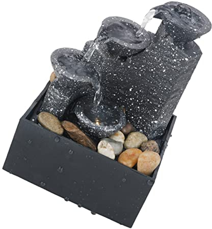 FUNOMOCYA 1pc Batterie Indoor Wasser Brunnen Künstliche Wasserfall Decor Kunststoff Brunnen Keine Batterie