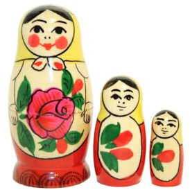 Semenovskaya Matröschka Matroschka Babuschka Matrjoschka 3 Steckpuppen 7cm - Holzpuppe Матрёшка rospis