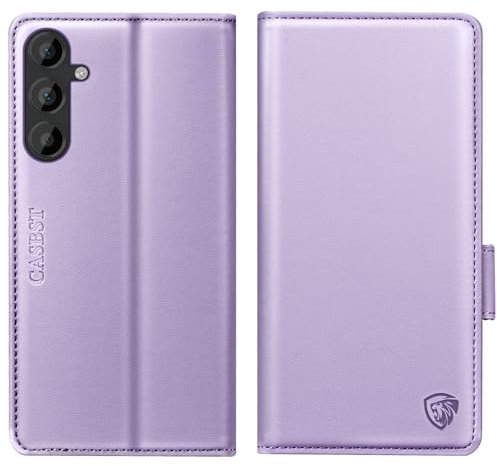 CASBST for Samsung Galaxy A14 4G/5G Case, Kickstand Flip Leather Wallet Book Case with Card Slots Shockproof Magnetic Closure Protective Phone Case Cover Compatible with Samsung A14 - Light Purple