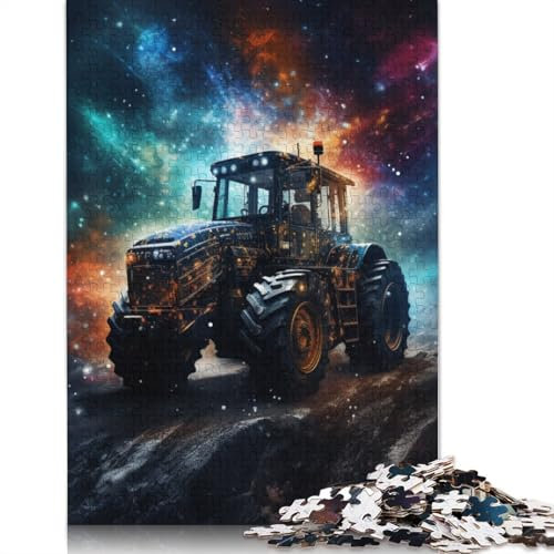 Puzzle 1000 Teile für Erwachsene, Farbkunst, Traktor-Puzzle für Erwachsene, Kartonpuzzle, schwierig und herausfordernd, Größe: 38 x 26 cm