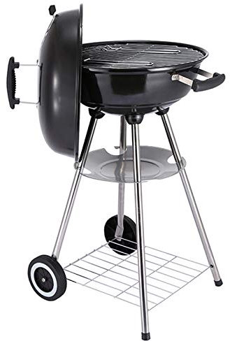 Portable Round Charcoal Barbecue Grill with Lid 18In BBQ Kettle Freestanding Cart with 4 Legs for BBQ Party Patio Camping Picnic Garden Portable Outdoor Grill