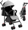 MUL-BOUTIQUE Poussette Bebe Confort,Poussette Canne Compacte 0-36kg,Poussette de Voyage avec Cotons et Moustiquaire,Roue Absorbant Les Chocs et Antidéflagrante (G2-gris)