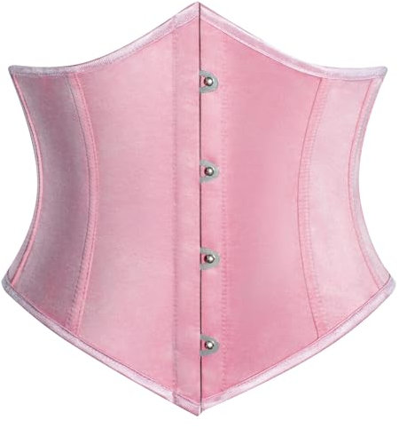 SCARLET DARKNESS Ladies Vampir Bustier Corset Vintage Retro Waist Trainer with Fishbone Pink 18