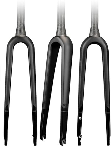HerfsT Gravel Fork 700C Carbon Fiber Road Bike Forcella Rigida 1-1/8 Tubo Conico Forcella Rigida Sgancio Rapido 9 * 100mm Forcella Anteriore Bici Freno a Disco Forcella Rigida