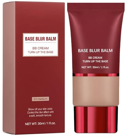 Base Blur Balm, Blurring Face Primer, Primer Face Makeup Blur Primer Stick, BB Cream, Turn Up The Base, Leicht, Glättet, Langanhaltend, Minimiert Poren, Für Alle Hauttypen (Medium, 30g)