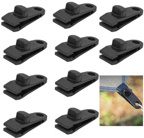 Lot de 10 clips de fixation pour bâche de tente en plastique multifonction pour le jardinage, la tente, les couvertures, les bannières
