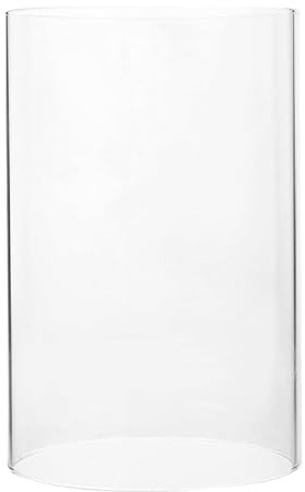 ULTECHNOVO Glaszylinder für Kerzen 10x15cm, 1 Stück Windlicht Glas Transparent Ohne Boden, Hitzebeständiger Kerzenschirm für Stumpenkerzen, Zylindervase für Hochzeit & Tischdeko, Windschutz