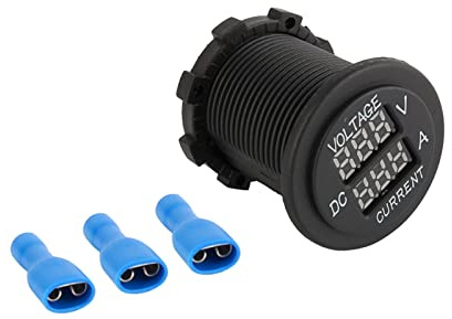 Cocoarm Voltmetro Amperometro Digital DC DCAS 12-24V Dual LED con Tensione di Corrente Ad Alta Precisione per Camion Motociclistico per Barca