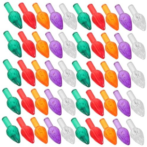 MOTHNUR 100 Stück Weihnachtsbaum Ersatzlichter Medium Twist Bulbs Mehrfarbig Kunststoff LED Lampen für Weihnachtsbaum Dekoration DIY Festliche Partybeleuchtung