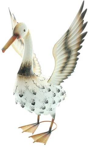 FRANK FLECHTWAREN Figur Gans, Metall, 34 x 43 x 43 cm | Einfache Selbstmontage