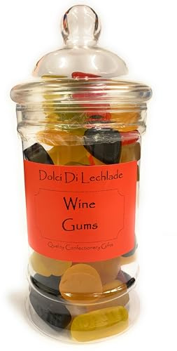 Wine Gums Gift Jar by Dolci Di Lechlade Classic British Retro Sweets Traditional Sweet Shop Candy