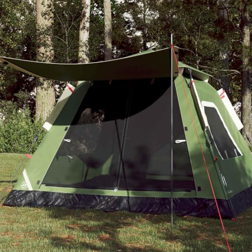Kuppel-Campingzelt für 5 Personen, Grün, Quick Release System, 230x230x155 cm, Wasserdichtes Outdoor Zelt mit Sonnendach, Ideal für Camping Abenteuer