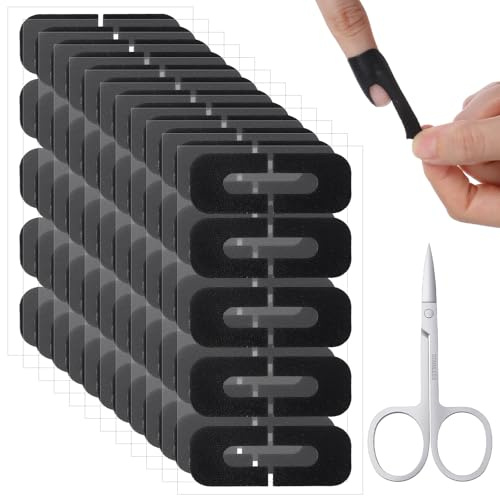 100PCS Nail Polish Protector for Fingers, U-Shaped Nail Protectors with Scissors, UV Protection Cuticle Protector for Nails Painting, Peel Off Nail-Tape for French Tip, Nail-Art, Airbrush, Gel (Black)