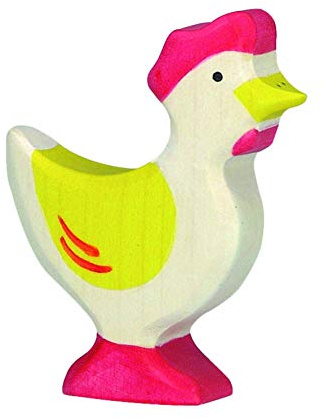 Holztiger Huhn, stehend, gelb, 80018