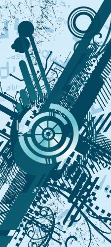 wandmotiv24 Türtapete Fynn TT095 90x200cm Technik Grunge Tapete Blau