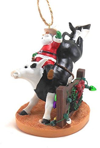 Cape Shore Dekofigur Weihnachtsmann reitender Stier, 8,9 cm, mehrfarbig, Harz