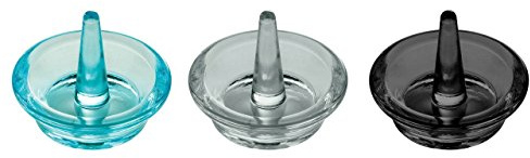 Premier Housewares Glass Rings Set Of 12 Ring Holders Glass Ring Colored Glass Tumbler Organizer Glasses Set Jewelry Organizer For Daily Use