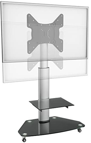 RICOO TV Ständer Rollbar Höhenverstellbar Universal für 30-65 Zoll, Fernsehständer mit Rollen FS0200, Stand Fernseh Standfuß Fernseher Standfuss bis 25 Kg, max. VESA 400x400 mm, TV Standfüße