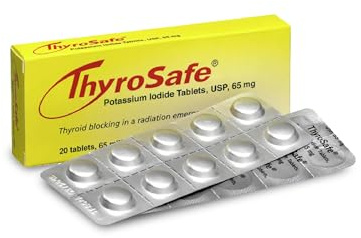 ThyroSafe 65mg Potassium Iodide Tablets (20 Pack) - Protects Your Thyroid from Nuclear Radiation Exposure