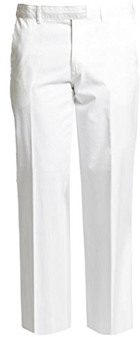 Mens Bowling Trousers White Polycoton Bowls Bowlers Trouser Inside Leg 31 Inches (46, White)