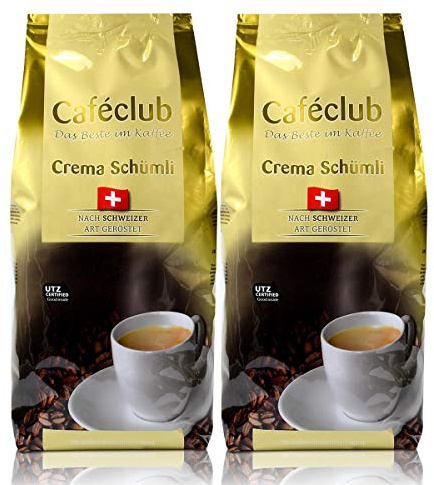 2x Cafeclub Supercreme Schweizer Schümli Kaffeebohnen 1 Kg Für Kaffeevollautomaten