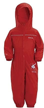 Regatta Unisex Kids All-in-One Waterproof Puddle Suit | Hooded, Durable, Water Repellent, Breathable & Lightweight Rain Suit with Reflective Trims for Boys and Girls