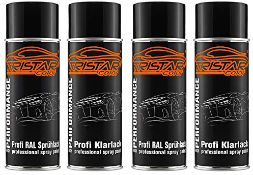 TRISTARcolor 2 x RAL 9001 Cremeweiss und hochglanz Klarlack Spraydose (jew. 400 ml)