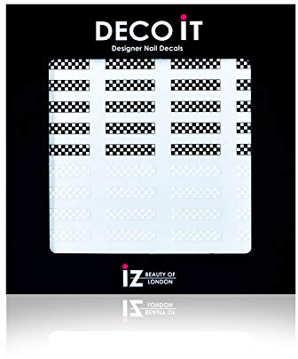 Monochrome Checkered Nail Decals/Stickers by iZ Beauty LDN