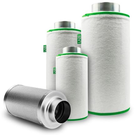 LABT Luft-Filter Flanschgröße 125mm | für 350m³/h Luftumsatz, Luftreiniger, Aktivkohle-, Geruchsfilter - Profi Qualität für Gastronomie, Pflanzenzucht - geruchsneutralisierend, Grow, Staubvorfilter