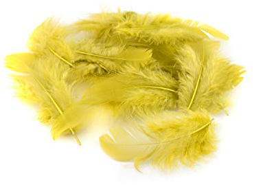 5g Bastelfedern 5-10cm (gold 687) // Dekofedern Hühnerfedern Marabu Federn Schmuckfedern Marabufedern