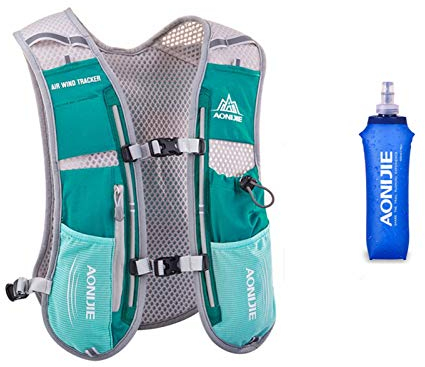AONIJIE 5L Multifunktionale Ultrleicht Fahrradrucksack / Trinkrucksack Getränketasche mit 500ML Trinkflasche für Wandern, Training, Laufen, Klettern (HellBlau mit 500ml Trinkflasche)
