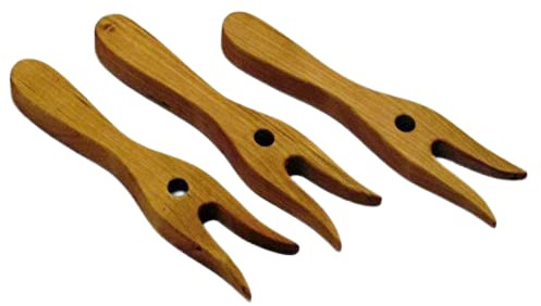 Strickgabel aus Holz, 3 Stück, Strickliesel, Lucet