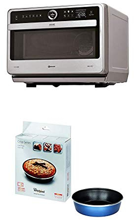 Bauknecht MW 179 IN Mikrowelle mit Grill und Heißluft / 2200 W / 33 L Garraum / LCD Diplay / Edelstahl + Mikrowellenzubehör/ Crisp-Backform klein (Ø19cm)/ Passend auch für Mikrowellen von Bauknecht