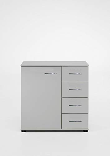 Beauty.Scouts Kombikommode Amalia Kommode weiß (1-TRG. + 4 Schubkästen) 81x83x41cm Board Sideboard Schlafzimmerschrank Schlafzimmerboard Aufbewahrung