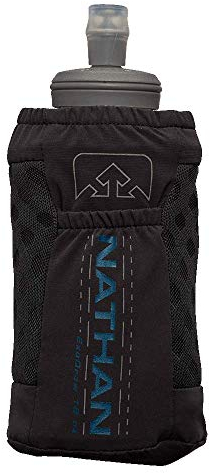 Nathan Grip Gourde Souple sans BPA avec Poche Bleu 18 oz, Noir 510 g, 18oz
