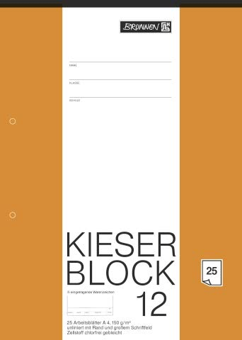 BRUNNEN 1042237 KIESER-Zeichenblock (A4, 25 Blatt, blanko, mit Rand, gelocht, 150g/m²) (3)