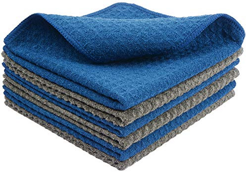 KinHwa Mikrofaser-Reinigungstücher Super Weiche Reinigungstücher Waschbar Saugstark Umweltfreundlich Reißfest Mikrofasertücher 30CM x 30CM 6 Stück (Grau+Navyblau, 30cmx30cm)