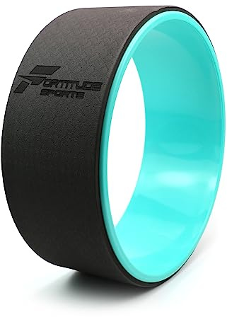 Fortitude Sports Yoga Wheel For Stretching and Flexibility | Dharma Wheel Roller For Pilates, Yoga Poses, Backbends | Non Slip 33 x 13 cm Hoop Roll Stretcher (Black)