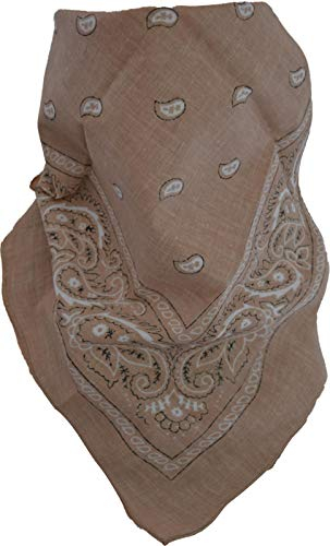 normani 3 × Rocker & Biker Bandana Cap Kopftuch Halstuch in vielen Ausführungen Farbe Beige/Schwarz