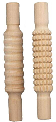 2 Piezas De Madera del Modelo De La Cerámica De Amasar La Arcilla Mano De Madera Rodillos Cerámica Textura del Rodillo De Arcilla del Palillo
