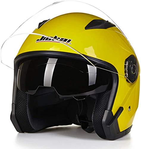 Generic Motorrad-Jethelm Capacete Para Motocicleta Cascos Para Moto Racing Motorrad-Vintage-Helme mit Doppelscheiben-Schutzhelm