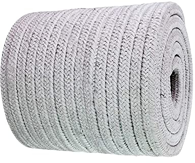 Jonoisax Junta para Puerta de Estufa de leña - Kit de Junta de Cemento de Alta Temperatura y Sello de Cuerda de Fibra de cerámica de 3.28 pies para Estufas de leña,22 * 22 * 1000mm