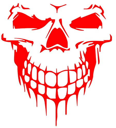 BYNYXI Schädel Motorhaube Aufkleber, Skelett Skull Autoaufkleber Totenkopf Heckscheibe Sticker Personalisiert Karosserie Lackkratzer Monster Aufkleber Totenkopfaufkleber Tattoo für Auto LKW-60cmx39cm