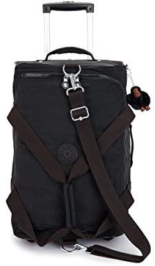 Kipling Damen-Seesack Teagan, US-Rollen, leicht, multifunktional, geräumige Innenausstattung, Nylon-Reisekoffer, schwarz, 34,5 cm L x 54,2 cm H x 27,9 cm T, Schwarz, 13.75''L x 21.25''H x 10.75''D