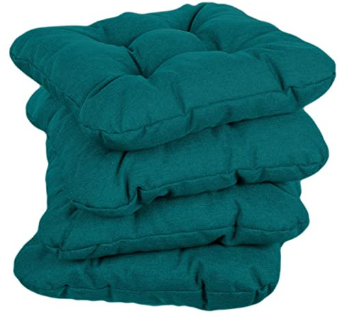 Gutekissen® Stuhlkissen gesteppt Polsterauflage Auflage für Stühle/Bänke für Haus und Garten Sitzauflage Gartenkissen Sitzkissen viele Farben PI1 (40x40, Türkis, 4)