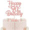 SYKYCTCY 1 Pack Happy 90th Birthday Cake Topper Glitter Heart Star 90 Fabulous Cake Pick Birthday Sign Cake Decorations for 90th Birthday Theme Party Supplies Rosegold