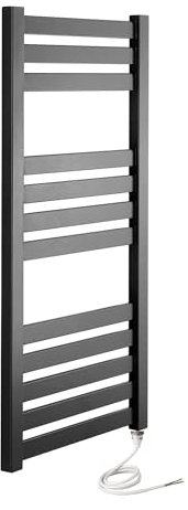 Greened House VAS Chauffe-serviettes électrique à panneau plat Noir 500 x 960 mm