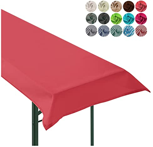 heimtexland ® Tischdecke Bierzeltgarnitur Biertischdecke Garten Tischdeko Party Event Dekoration Typ861 Rot 90x240 cm