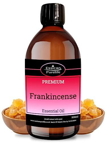 Frankincense Essential Oil - 100% Pure Therapeutic Grade, Oils for Diffuser, Frankincense Oil Essential, Aromatherapy Oil, Pure Frankincense Oil for Face, Relax, Sleep, Skin Care & Candles - 500ml